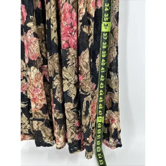 Vintage 90s Starina Dress Womens M Floral Lace Broche Grunge Fairy Maxi Romantic - Picture 7 of 10